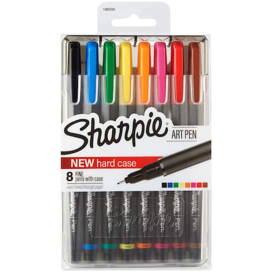 Sharpie&#xAE; Fine Point 8 Color Art Pens with Hard Case